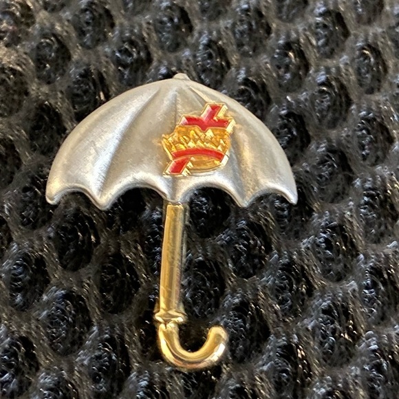 Red Cross Responder Umbrella Brooch Pin with Gold Handle - Picture 8 of 9